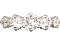 Early 20th Century Platinum and Diamond Five Stone Ring