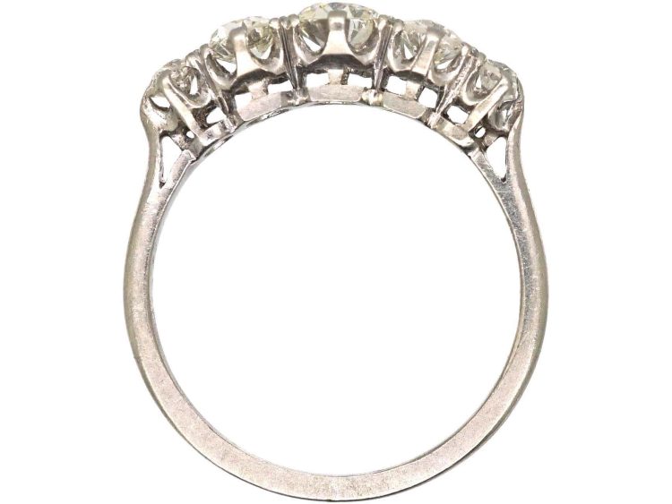 Early 20th Century Platinum and Diamond Five Stone Ring