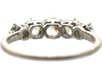 Early 20th Century Platinum and Diamond Five Stone Ring