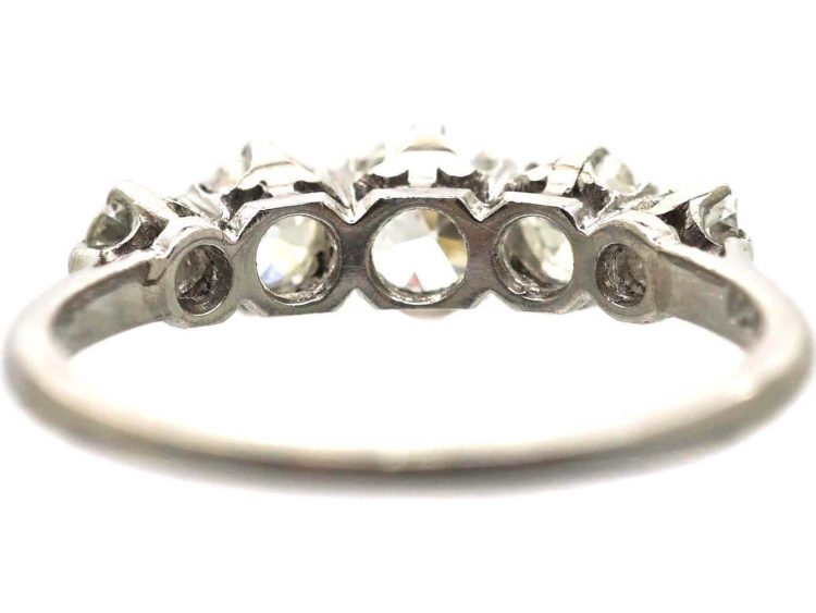 Early 20th Century Platinum and Diamond Five Stone Ring