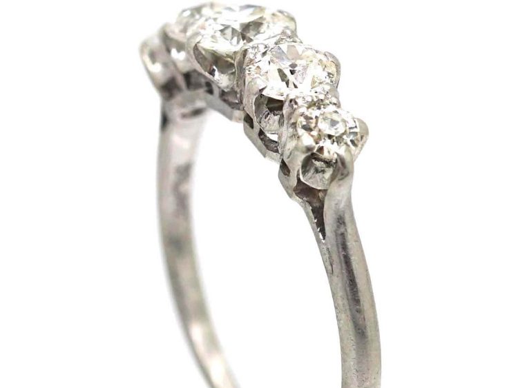 Early 20th Century Platinum and Diamond Five Stone Ring