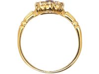 Edwardian 18ct Gold, Amethyst & Diamond Oval Cluster Ring