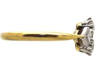 Art Deco 18ct Gold & Platinum Four Stone Diamond Ring