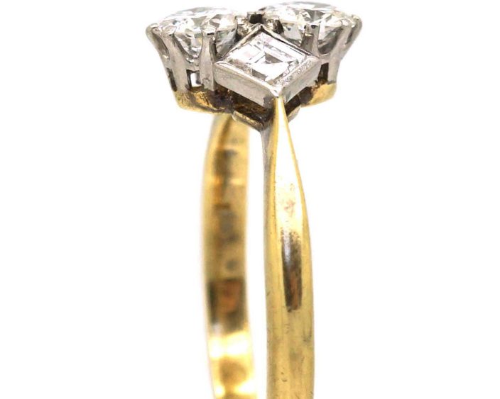 Art Deco 18ct Gold & Platinum Four Stone Diamond Ring