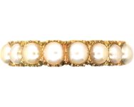 Georgian 9ct Gold Eternity Ring set with Natural Split Pearls