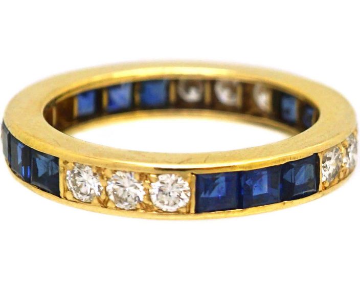 18ct Gold Sapphire & Diamond Eternity Ring