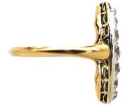 Victorian 18ct Gold Marquise Ring set with Old Mine Cut Diamonds