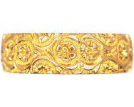 Edwardian 9ct Gold Wedding Ring with Orange Blossom motif