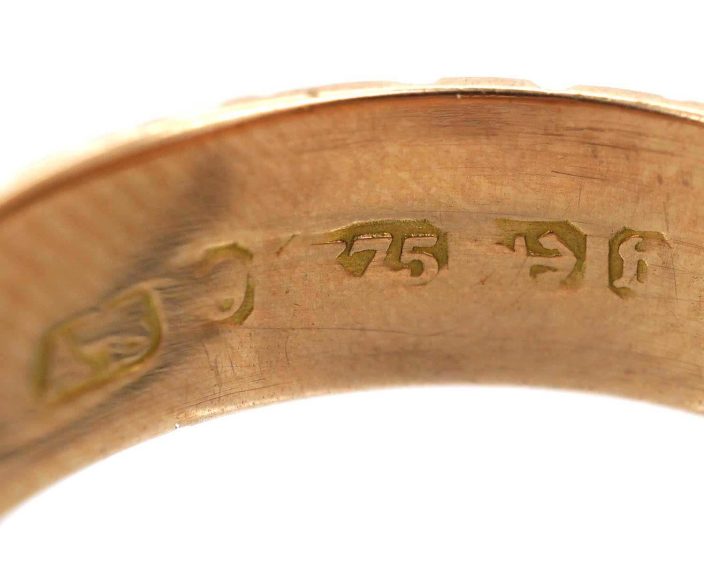 Edwardian 9ct Gold Wedding Ring with Orange Blossom motif
