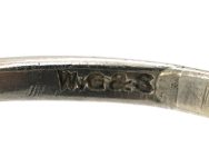 Art Deco Platinum Ring set with Five Old Mine Cut Diamonds