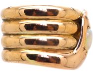 Early 20th Century 9ct Large Gold Snake Ring set with an Opal