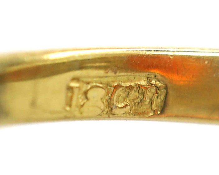 Edwardian 18ct Gold, Fire Opal & Diamond Oval Cluster Ring