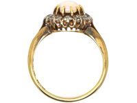Edwardian 18ct Gold, Opal & Diamond Oval Cluster Ring