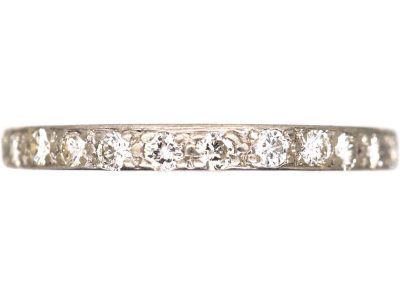 Early 20th Century Platinum Narrow Eternity Ring set with Diamonds