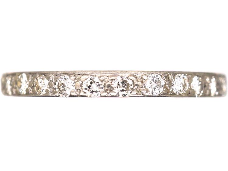 Early 20th Century Platinum Narrow Eternity Ring set with Diamonds
