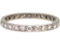 Early 20th Century Platinum Narrow Eternity Ring set with Diamonds