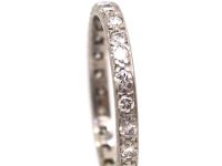Early 20th Century Platinum Narrow Eternity Ring set with Diamonds