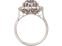 Early 20th Century Platinum, Pink Sapphire & Diamond Ring