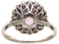 Early 20th Century Platinum, Pink Sapphire & Diamond Ring