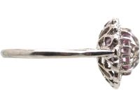 Early 20th Century Platinum, Pink Sapphire & Diamond Ring