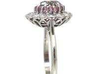 Early 20th Century Platinum, Pink Sapphire & Diamond Ring