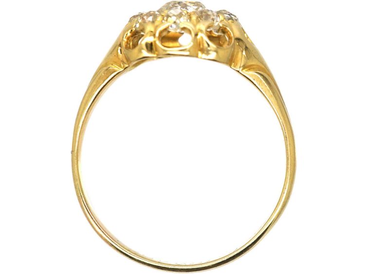 Victorian 18ct Yellow Gold, Diamond Cluster Ring