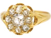 Victorian 18ct Yellow Gold, Diamond Cluster Ring