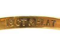 Mid 20th Century 18ct Gold & Platinum, Rectangular Ring set with a Madeira Citrine & Diamonds