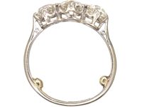 Early 20th Century Platinum Three Stone Diamond Ring