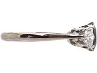 Mid 20th Century 18ct White Gold & Platinum, Sapphire & Diamond Three Stone Ring
