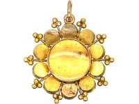 Regency 15ct Two Colour Gold Forget me Not Pendant set with Turquoise