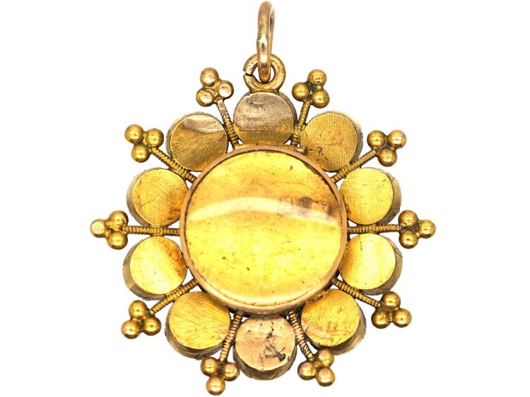 Regency 15ct Two Colour Gold Forget me Not Pendant set with Turquoise