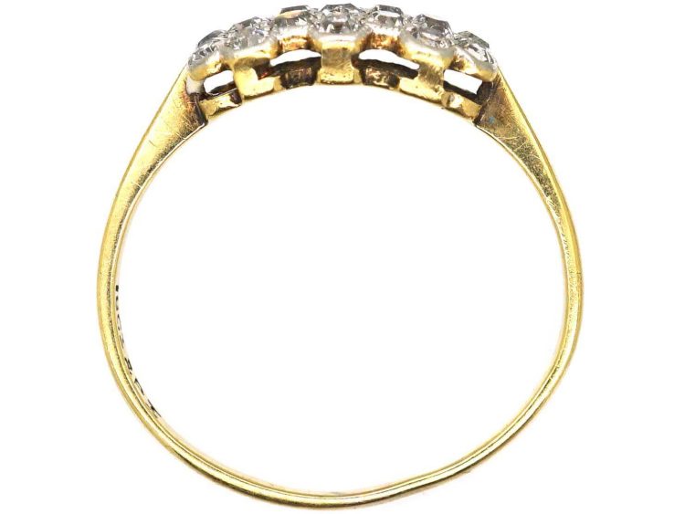 Edwardian 18ct Gold & Platinum, Triple Diamond Cluster Ring