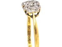 Edwardian 18ct Gold & Platinum, Triple Diamond Cluster Ring