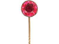 Georgian 9ct Gold Tie Pin set with a Pink Paste