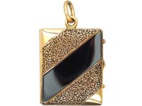 19th Century 14ct Gold & Onyx Rectangular Shaped Locket