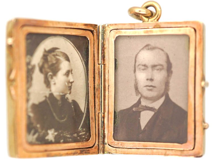 19th Century 14ct Gold & Onyx Rectangular Shaped Locket