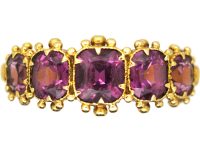 Regency 15ct Gold Almandine Garnet Five Stone Ring