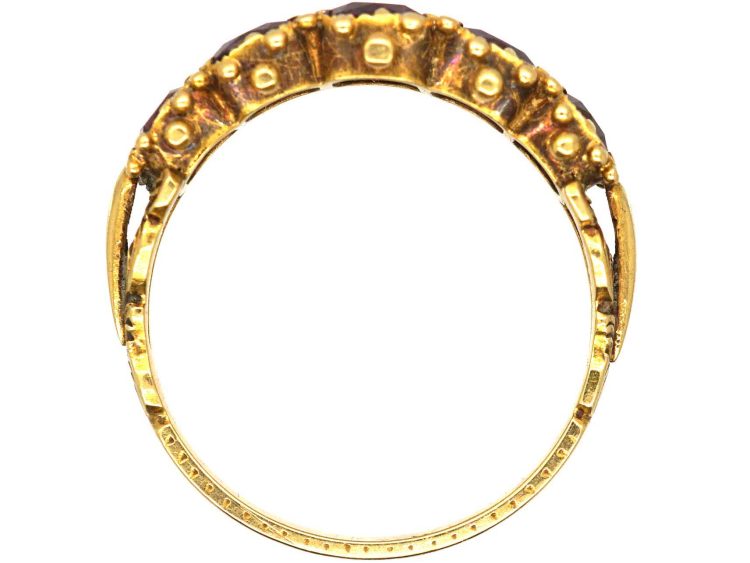 Regency 15ct Gold Almandine Garnet Five Stone Ring