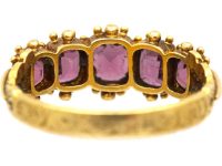 Regency 15ct Gold Almandine Garnet Five Stone Ring