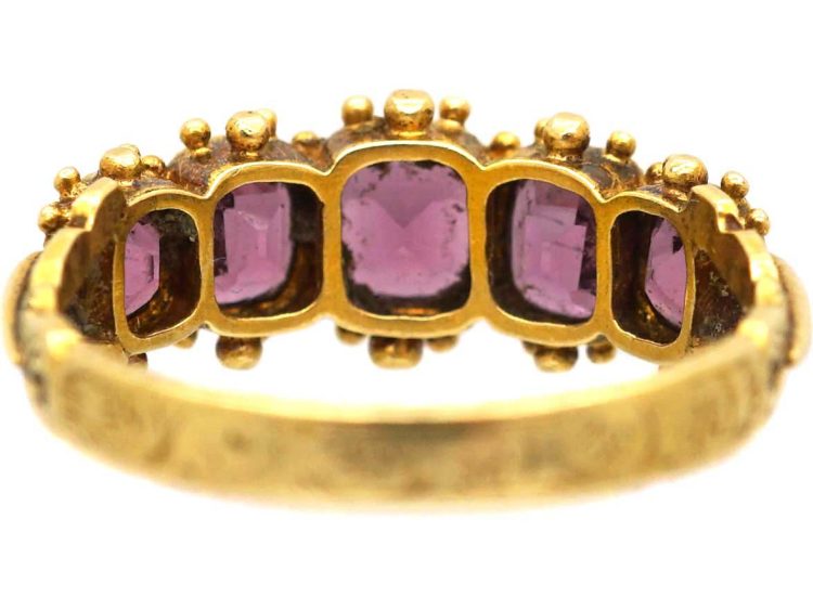 Regency 15ct Gold Almandine Garnet Five Stone Ring