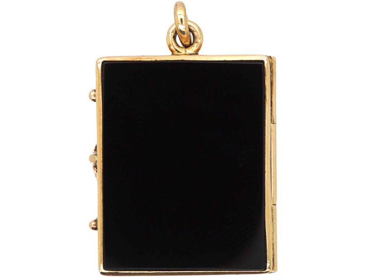 19th Century 14ct Gold & Onyx Rectangular Shaped Locket