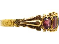 Regency 15ct Gold Almandine Garnet Five Stone Ring