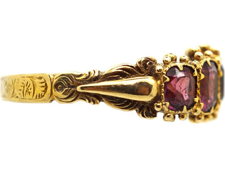 Regency 15ct Gold Almandine Garnet Five Stone Ring
