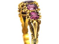 Regency 15ct Gold Almandine Garnet Five Stone Ring