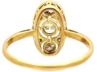 Art Deco 18ct Gold & Platinum Oval Shape Ring set with Diamonds