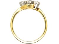 Edwardian 18ct Gold & Platinum, Three Stone Crossover Ring