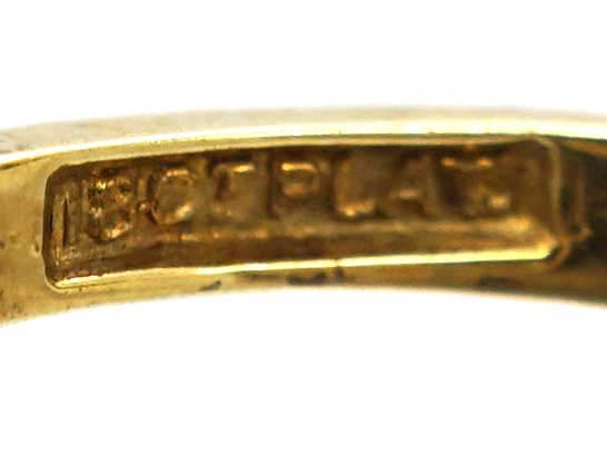 Edwardian 18ct Gold & Platinum, Three Stone Crossover Ring