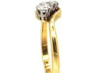 Edwardian 18ct Gold & Platinum, Three Stone Crossover Ring