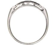 Art Deco 18ct White Gold Ring set with Diamonds & Calibre Sapphires